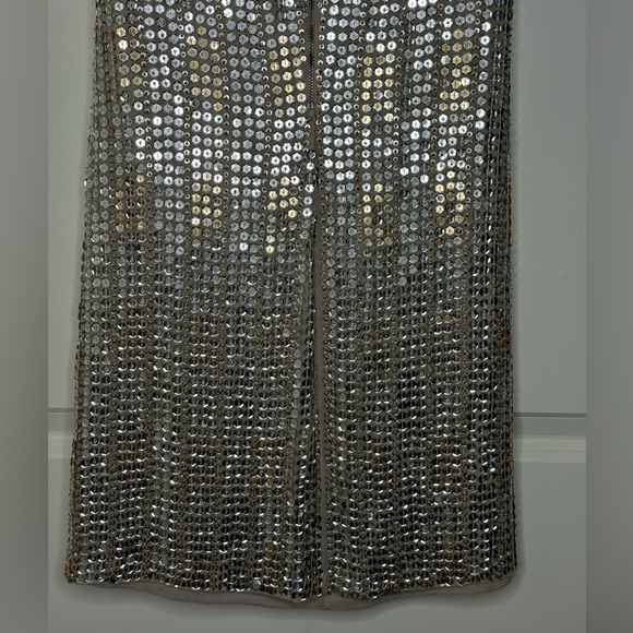 Alice + Olivia Silver Sequin Dress sz 4 - Picture 3 of 6
